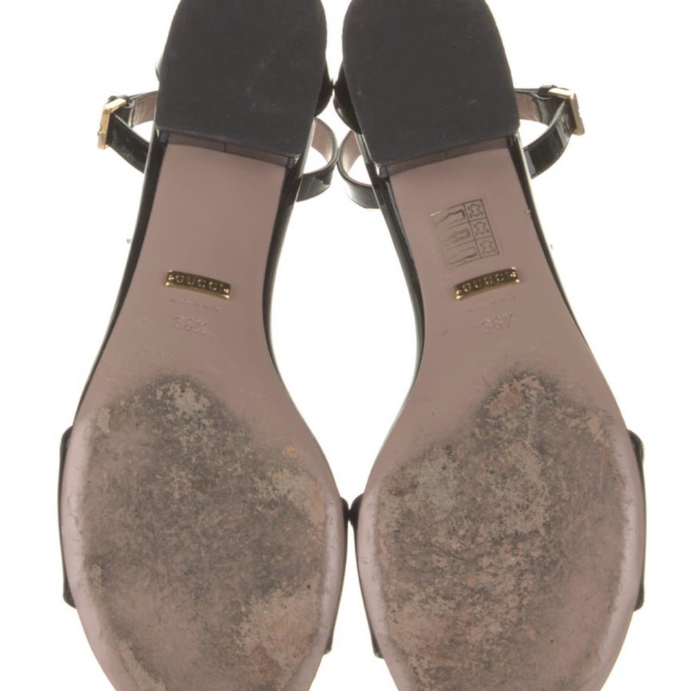 Gucci Black 1955 Horsebit Accent patent leather sandals - Picture 5 of 5